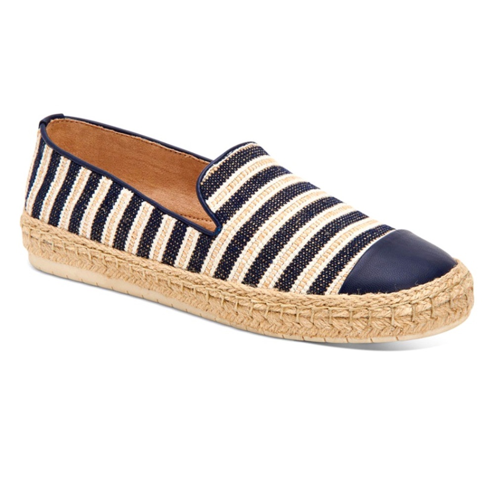 CHARTER CLUB Navy Striped Espadrilles